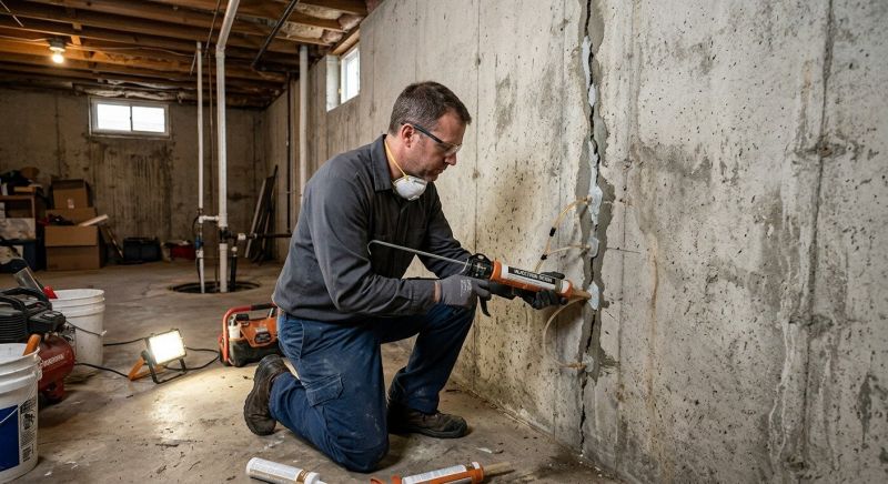 Basement Crack Repair in Kitsap County, WA