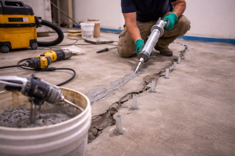 Cracked Basement Floor Repair in Kitsap County, WA