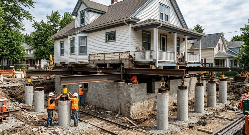 Foundation Raising in Port Gamble, WA
