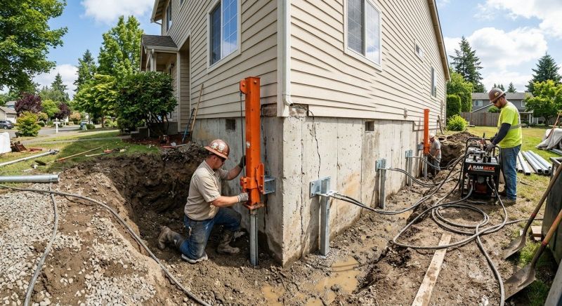 Sinking Foundation Repair in Bainbridge Island, WA